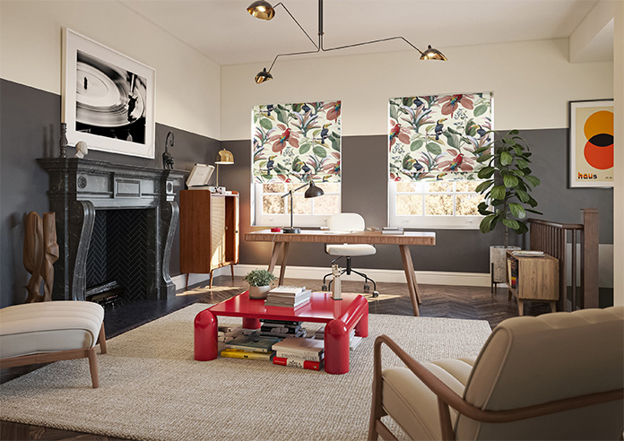 Parakeet Faux Silk, Pink Lotus - Roman Blind - Image 6